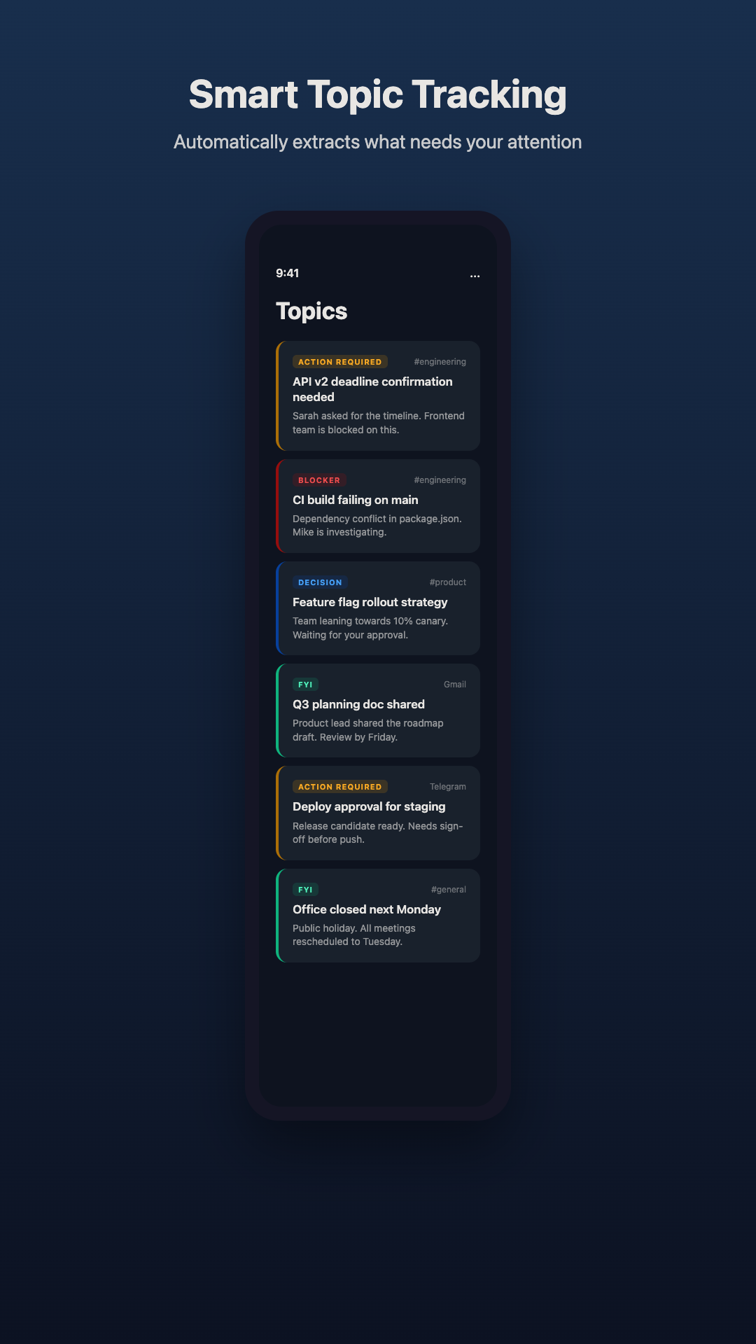 Smart topic tracking
