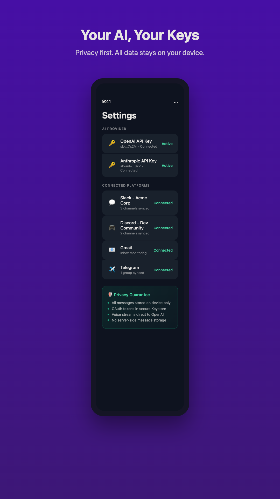 Privacy-first settings